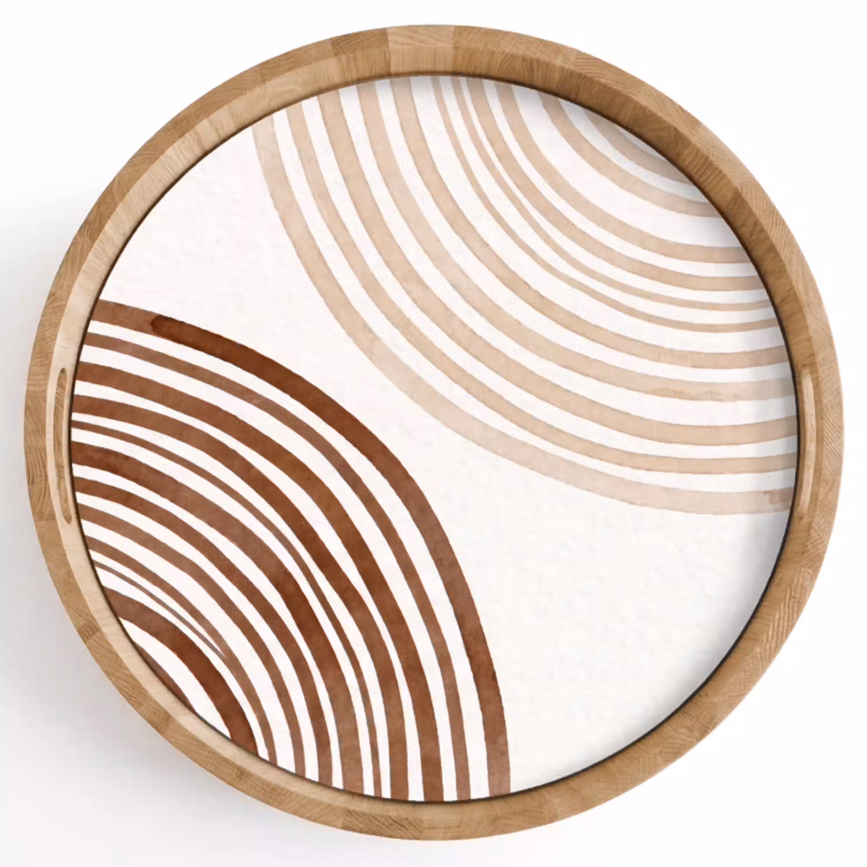 Lijnen - Minimalistisch - Kunst Dienblad Rond middel -z3d_shopping