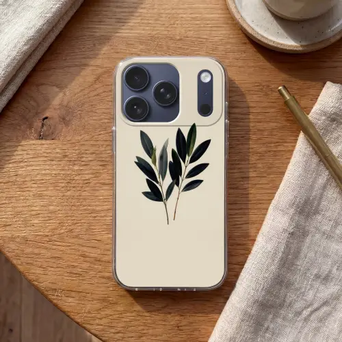 Ovaalvormige bladeren - Diep groen - Symmetrisch Telefoonhoesje iPhone 17 Pro klein -sfeer1