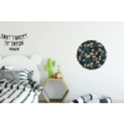 Botanisch - Bloemen - Blauw Wandcirkel aluminium klein 190 -kinderkamer