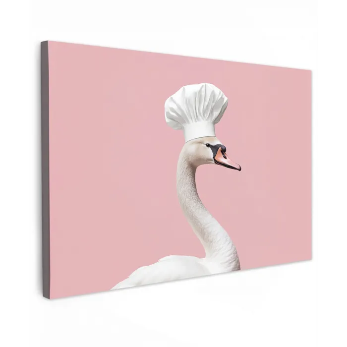 Zwaan - Koksmuts - Mooi - Klassiek canvas 2cm klein -z3d