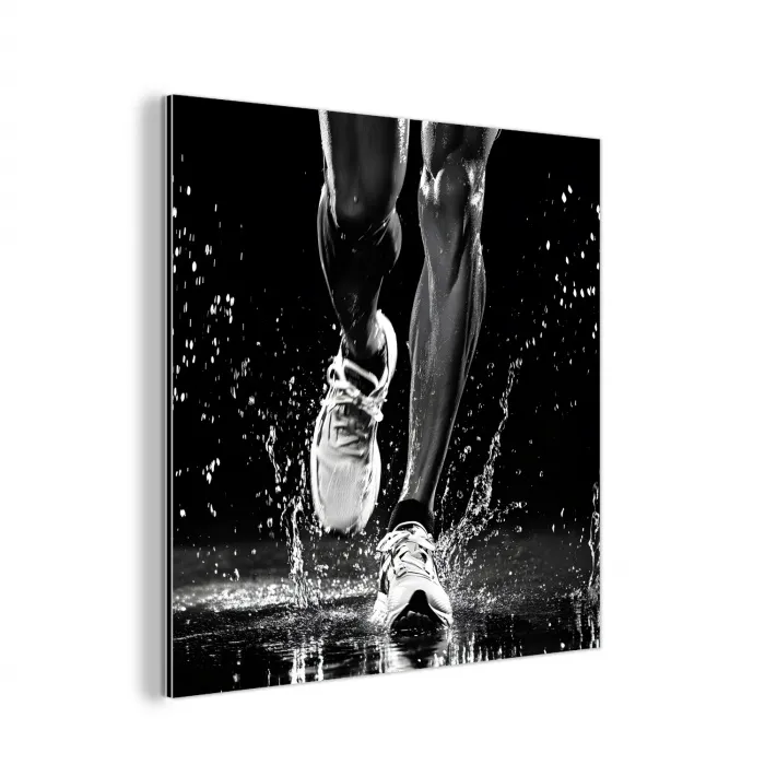 Hardloopschoenen - Rennen - Druppels - Zwart aluminium wit klein -3d
