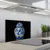 Pot - Delfts Blauw - Bloemen keuken achterwand spatscherm klein -3d_schuin