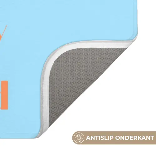 Blauw - Oranje - Just want to be happy & naked Badmat klein -USP_AntislipNL