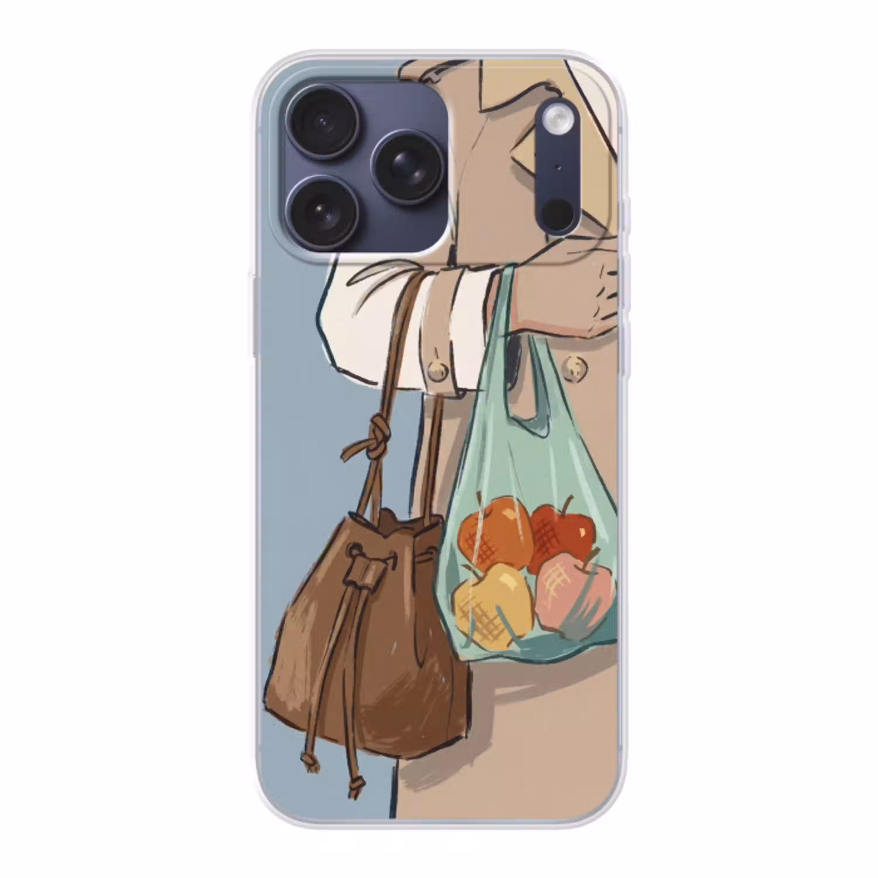 Mensen - Boodschappen - Stadsleven - Modern - Kleurrijk Telefoonhoesje iPhone 17 Pro Max klein -3d