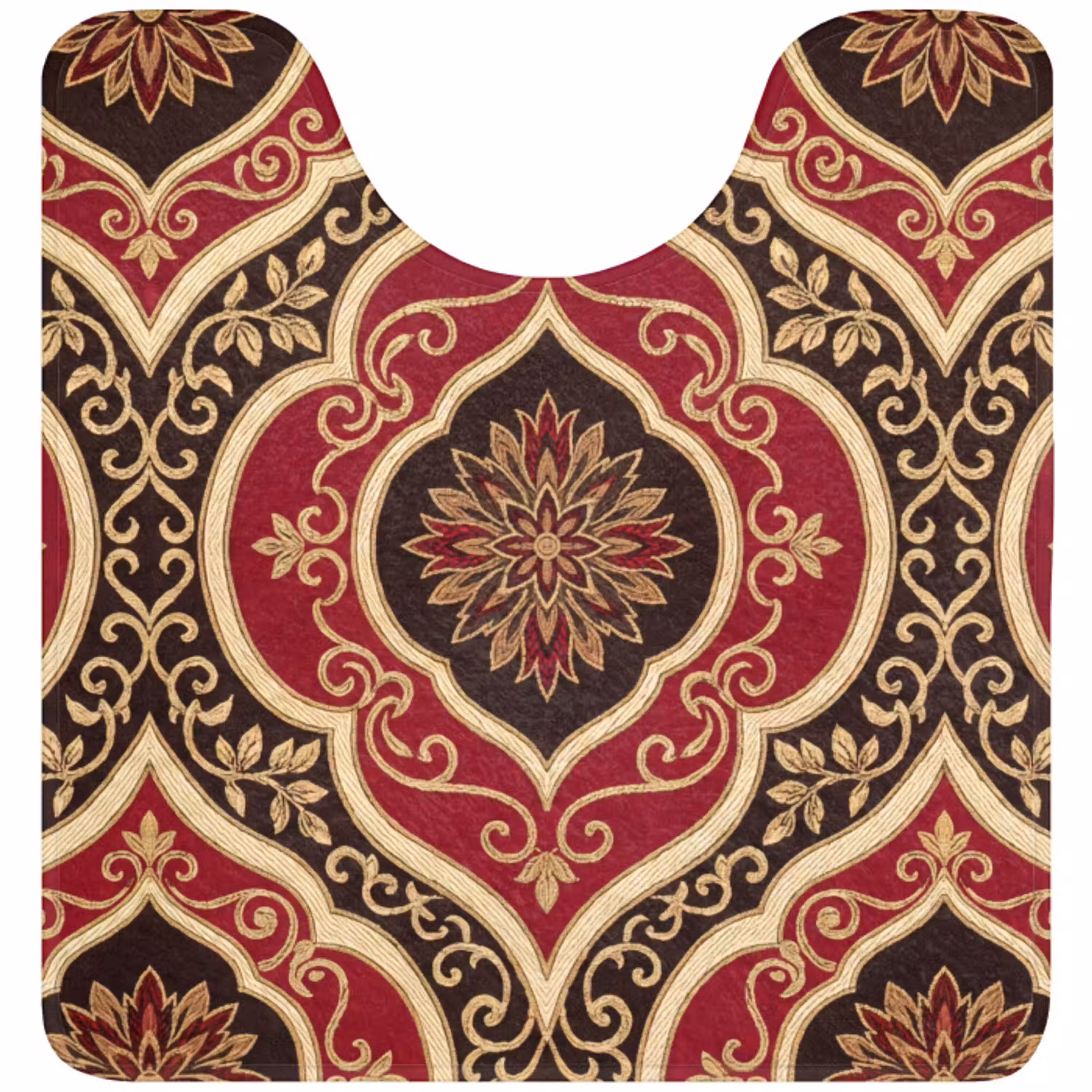 Patroon - Ornament - Barok - Rood - Goud WCmat U-uitsnede middel -3d