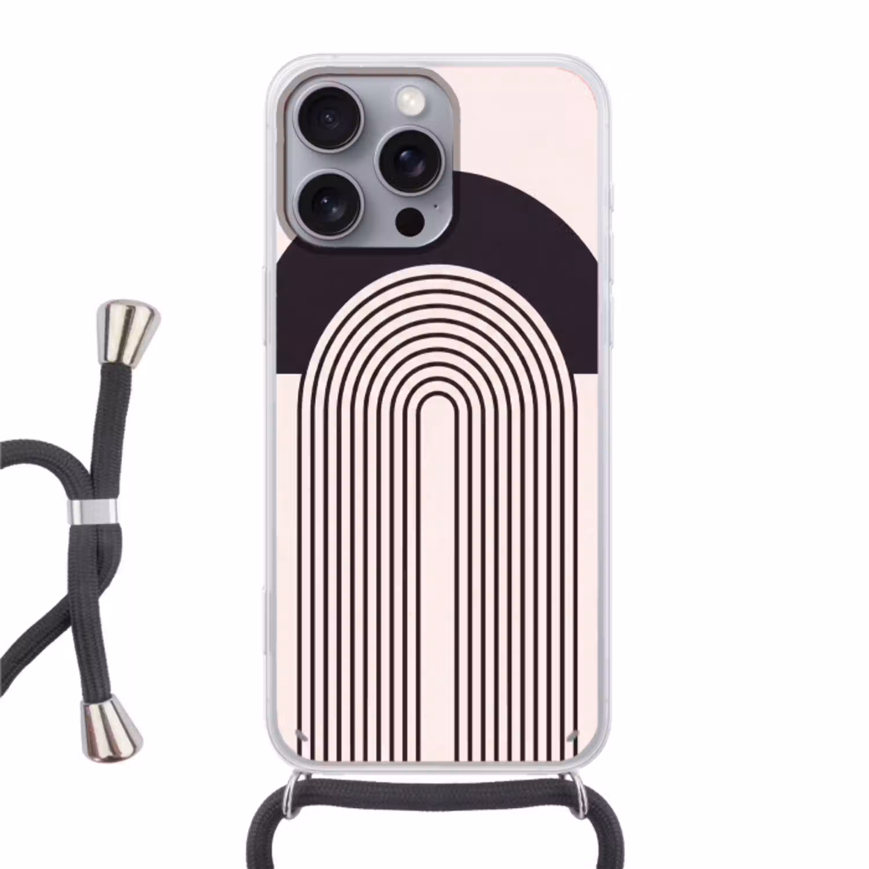Abstract - Boog - Modern Hoesje iPhone 16 Pro Max met koord klein -3d