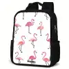 Flamingo feestje Rugzak - Zwart middel -schuin
