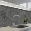 Design - Bohemian - Zonnebloem keuken achterwand 2 middel 871 -3d_schuin