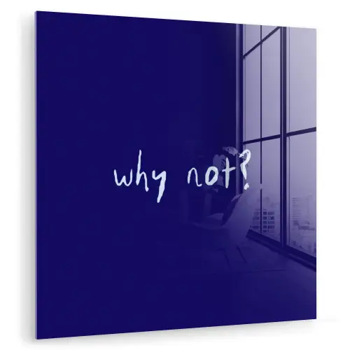 Why not - Blauw - Handgeschreven plexiglas 5mm klein -zzzproduct_nieuw