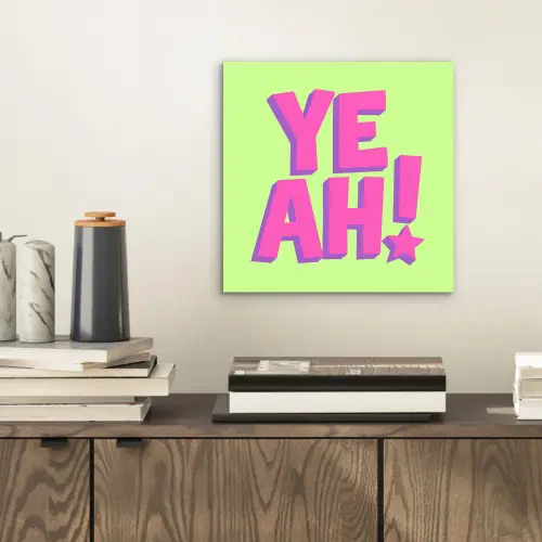 Groen - Neon - Quote aluminium wit klein -sfeer1