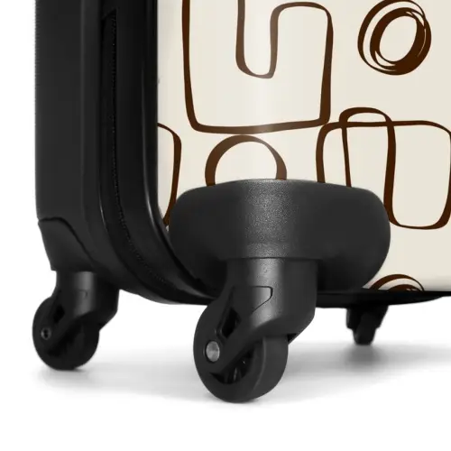 Bruine abstracte lijnen op beige achtergrond NBS - Handbagage koffer - Kinderen Unisex middel -wiel