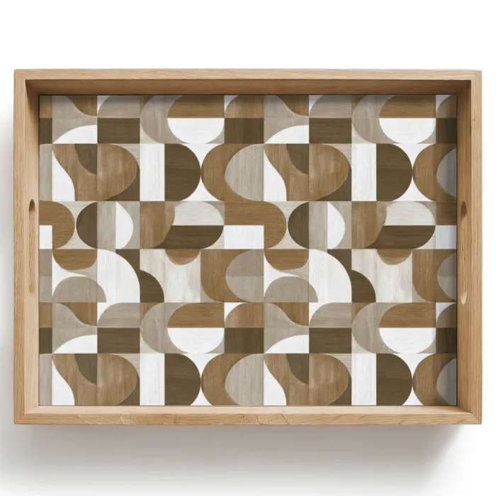 Abstract - Retro - Bruin Dienblad Rechthoek middel 911 -z3d_shopping
