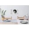 Edgy - Vrouw - Zwart - Wit Muursticker klein -eettafel