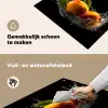Mango - Fruit - Water - Zwart - Bladeren Inductie beschemer met haakjes middel -ky-schoon-nl