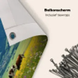 Alpen - Weide - Bergen - Koeien Balkonbeschermer Duitsland klein -closeup_NL