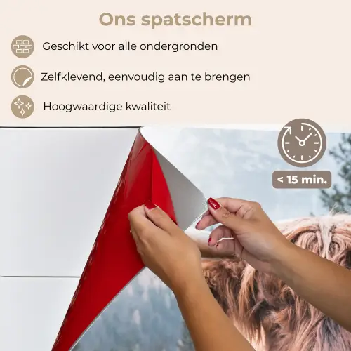 Schotse hooglander - Koe - Dieren - Berg - Natuur keuken achterwand spatscherm klein -spatscherm_NL