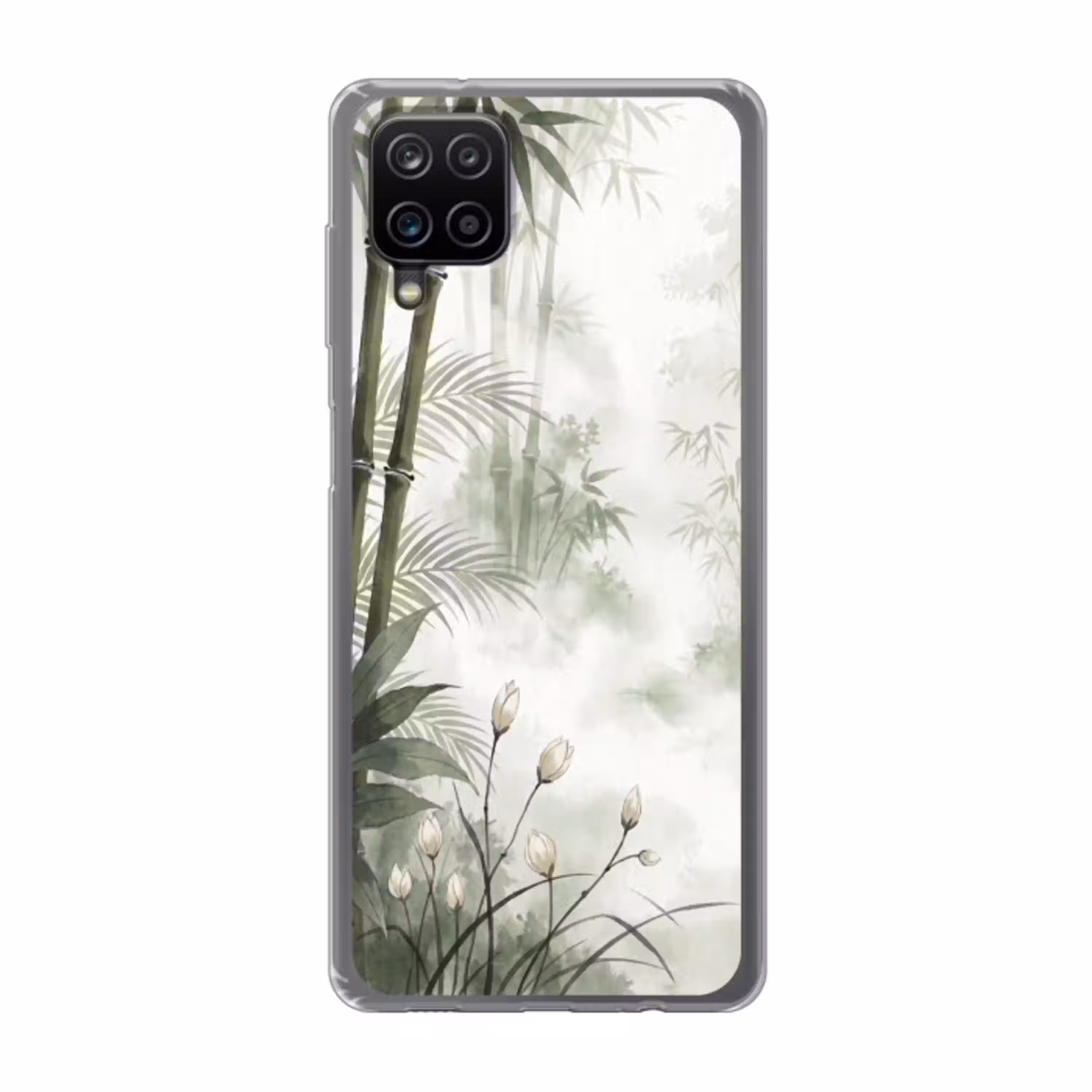 Bloemen - Knop - Tuin - Illustratie - Wit Telefoonhoesje Samsung Galaxy A12 klein -3d