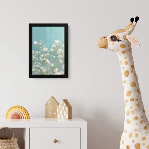 Stengels - Bloemen - Lucht - Wit fotolijst zwart zonder passe partout klein -usfeer4_kinderkamer