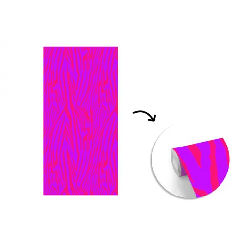 Zebra - Neon - Roze - Paars fotobehang vinyl groot 64 -3d