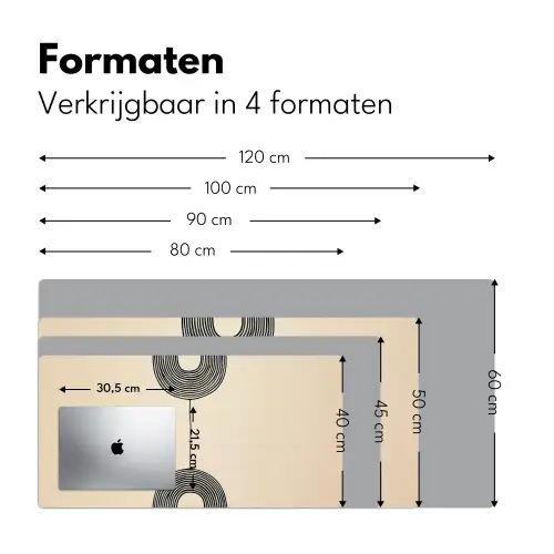 Geometrische bogen - Minimalistisch - Symmetrisch Muismat XXL klein -sfeer5