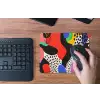 Abstract - Vormen - Kleuren - Stippen muismat rubber klein -toetsenbord