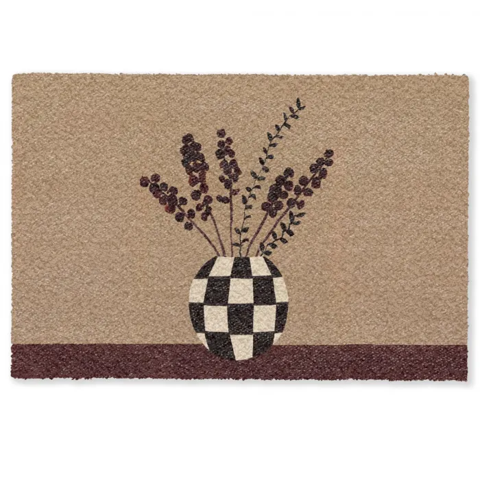 Minimalistisch - Vaas - Bloemen - Bruin Deurmat klein -zkaufland3d