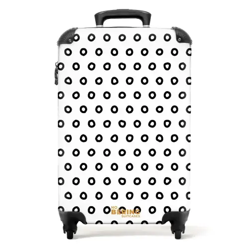 Zwarte cirkelvormige ringen over een witte achtergrond NBS - Handbagage koffer - Kinderen Unisex middel -productfoto_recht