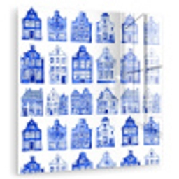 Patroon - Huizen - Blauw plexiglas 5mm klein 11 -zzzproduct_nieuw