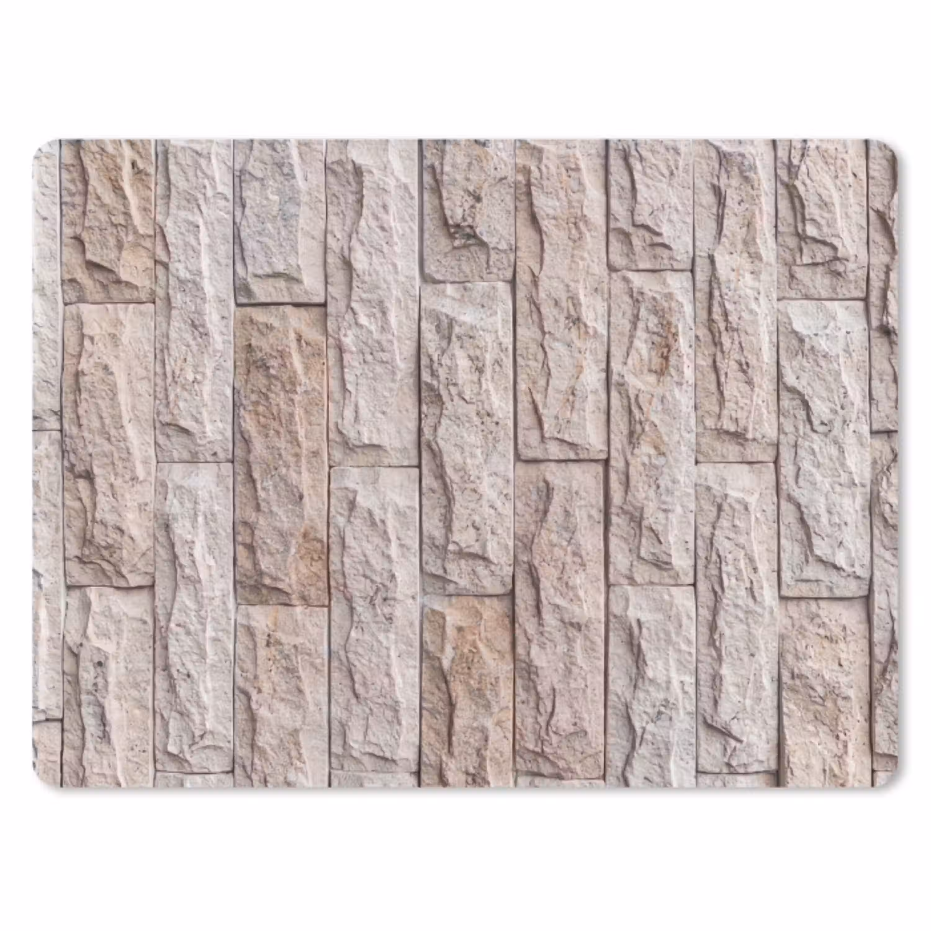 Muur - Steen - Ruw - Beige - Textuur muismat rubber klein -3d