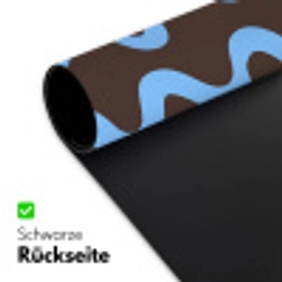 Kronkelende lijnen - Blauw - Bruin - Minimalistisch Muismat XXL klein 681 -ysfeer2_duits