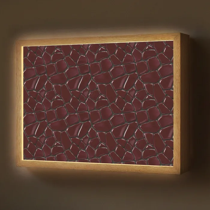 Mozaïek - Tegel - Bordeauxrood Light Box met batterij (Wandlamp) middel 907 -z3d_website