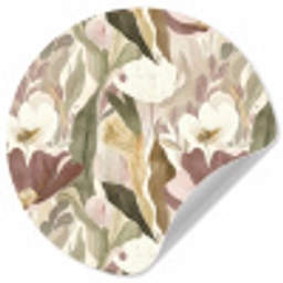 Bloemen - Aquarel - Kleurrijk Wandcirkel behangsticker klein 186 -3d