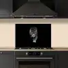 Dieren - Zwart - Luipaard - Wit - Wild keuken achterwand spatscherm klein -sfeer1