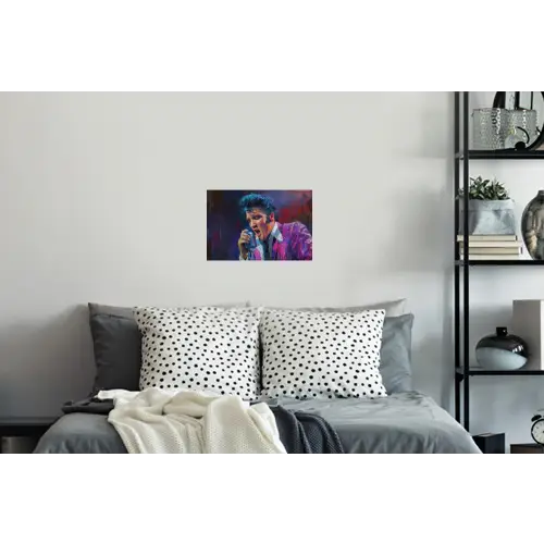 Expressief - Microfoon - Paars Muursticker klein -slaapkamer