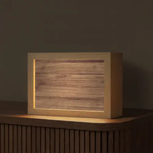 Houtlook - Bruin Light Box met kabel (Tafellamp) klein -z3d_website