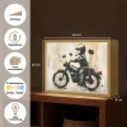Street art - Motor - Jongen - Graffiti - Banksy Style Light Box met batterij (Wandlamp) middel -USP_websiteoverzichtNL