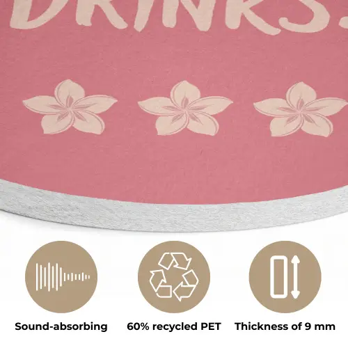 BBQ - Quote - Roze - Zomer Akoestische PET Vilt - Rond klein -closeup_NL
