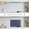 Oceaan - Stippen - Blauw - Wit keuken achterwand spatscherm klein 900 -voor_na_NL