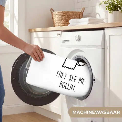 Spreuk - WC papier - They see me rollin - Wit - Quotes WCmat klein -USP_WasbaarNL