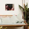 Krijger - Draak - Zwart - Rood - Rook tuinposter los doek klein -sfeer7