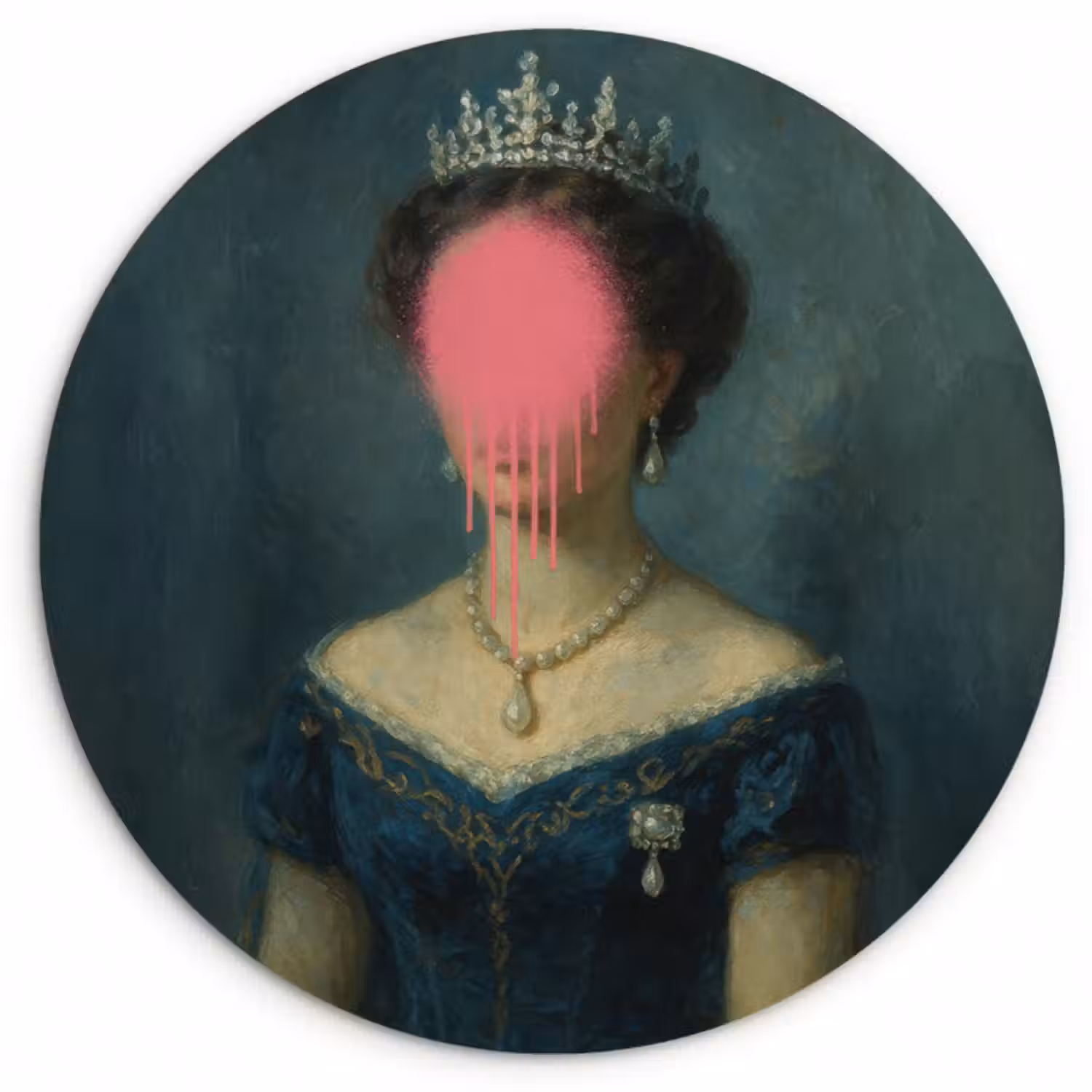 Forexbild Rund - Krone - Rosa tropfende Farbe - Porträt