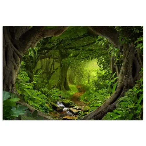 Jungle - Groen - Natuur - Tropisch - Planten poster papier klein -3d