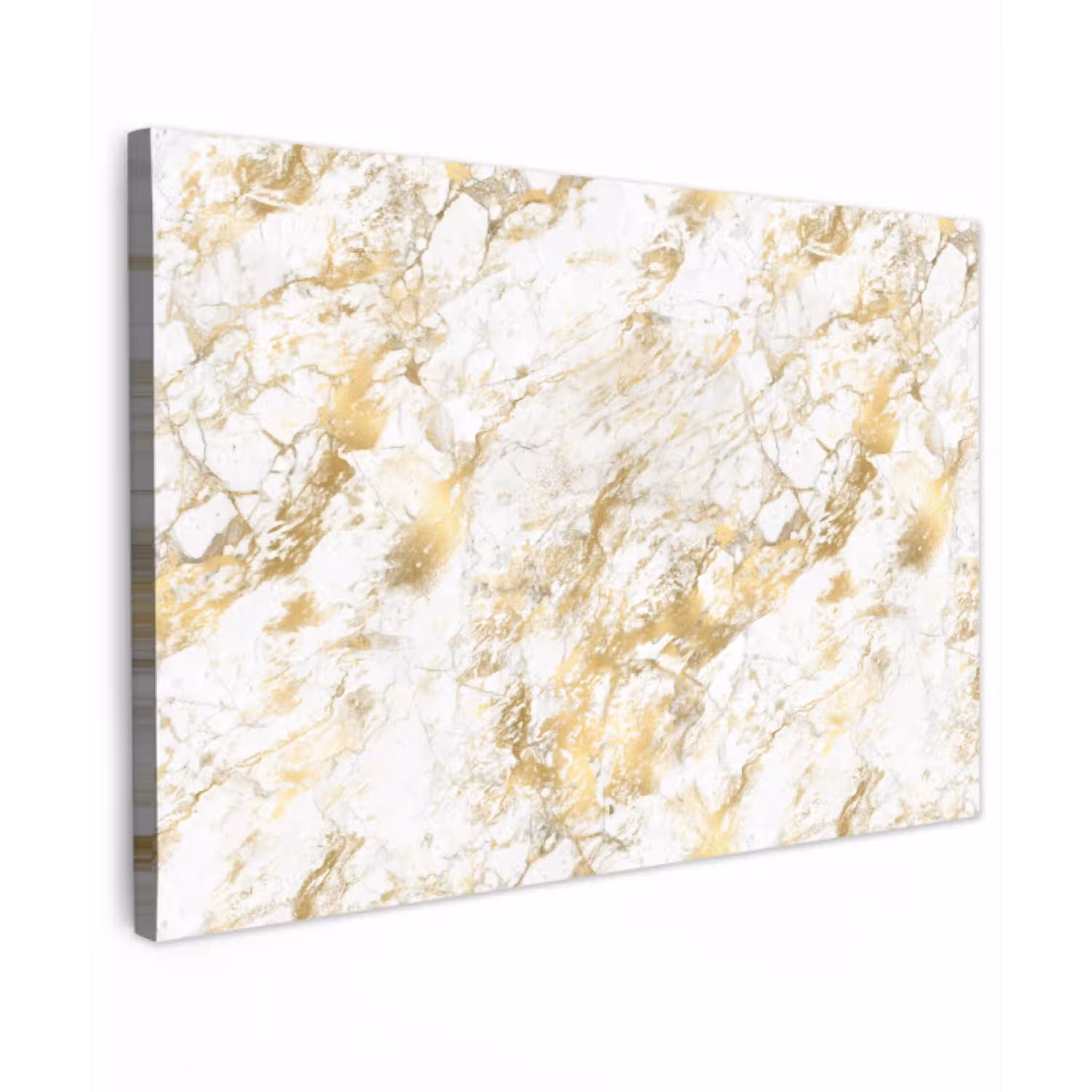 Marmer - Goud - Structuur Tuinposter op houten frame 2 cm dik klein 845 -3d