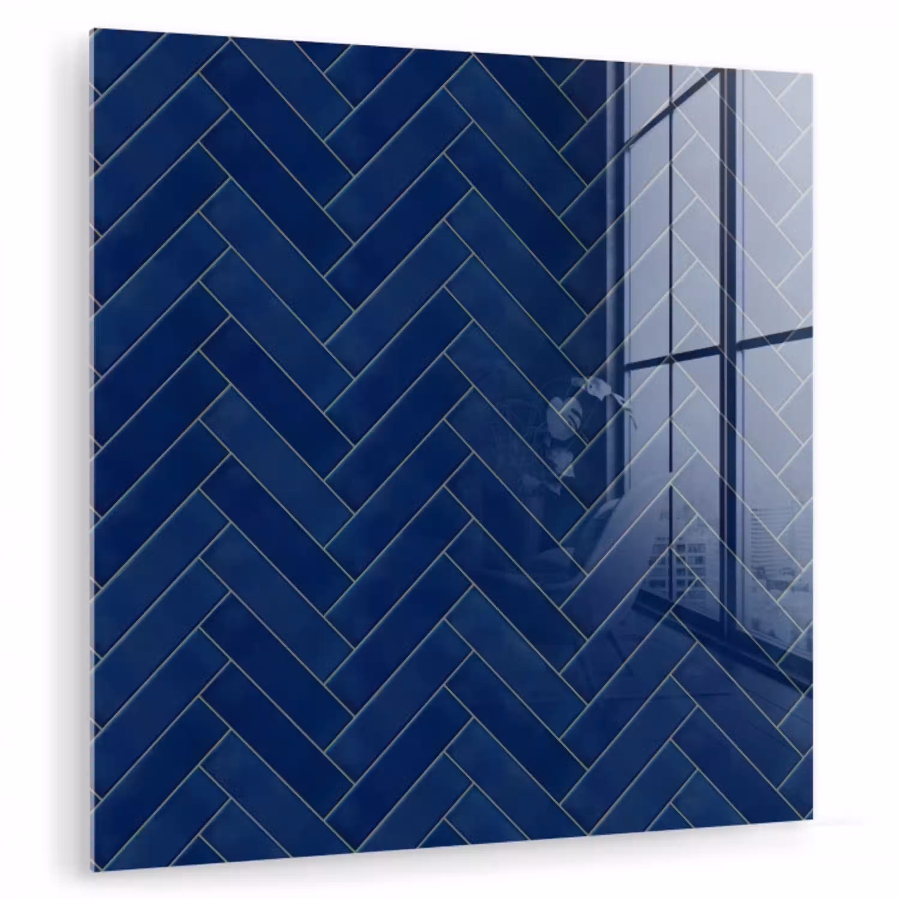 Visgraat - Wandtegel - Donkerblauw - Navy Blue plexiglas 5mm klein 11 -zzzproduct_nieuw