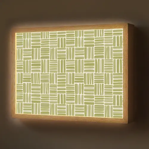 Vlecht - Patroon - Groen Light Box met batterij (Wandlamp) middel 907 -z3d_website