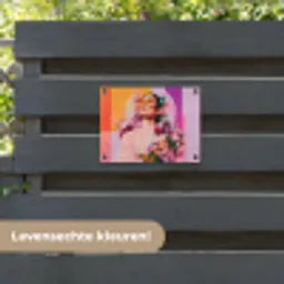 Portret - Vrouw - Abstract - Bloemen tuinposter los doek klein -sfeer3