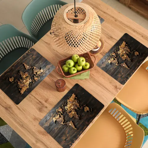 Wereldkaart -  Hout - Mozaïek Placemat vinyl groot -zzsfeer5_Kitchenyeah-website