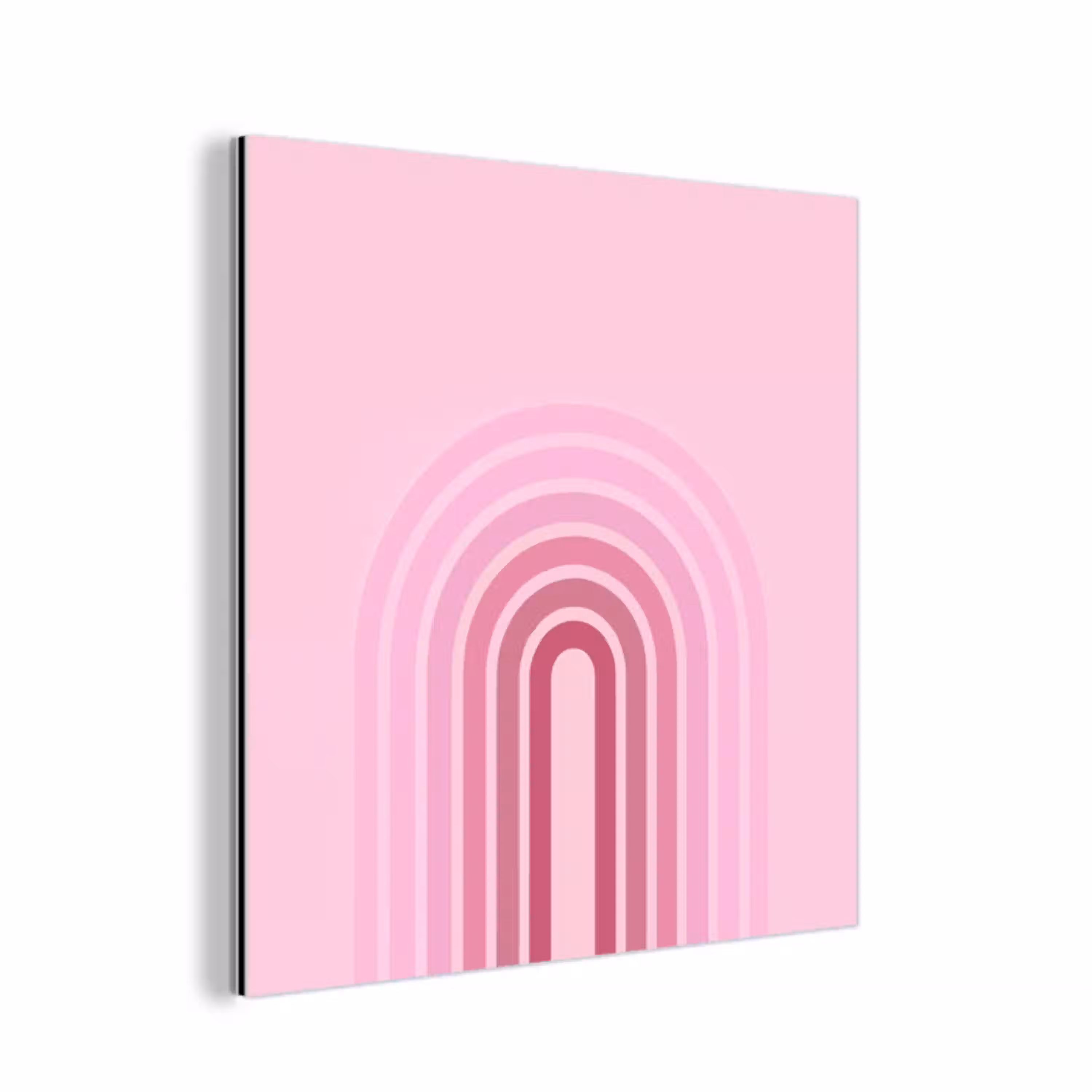Regenboog - Roze - Abstract - Modern - Minimalistisch aluminium wit klein -3d