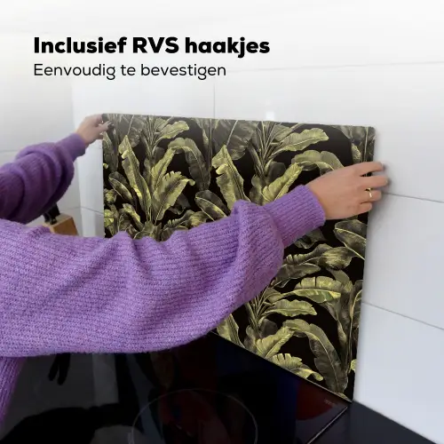Botanisch - Bladeren - Groen Inductie beschemer met haakjes klein 777 -ky-ophangen-nl