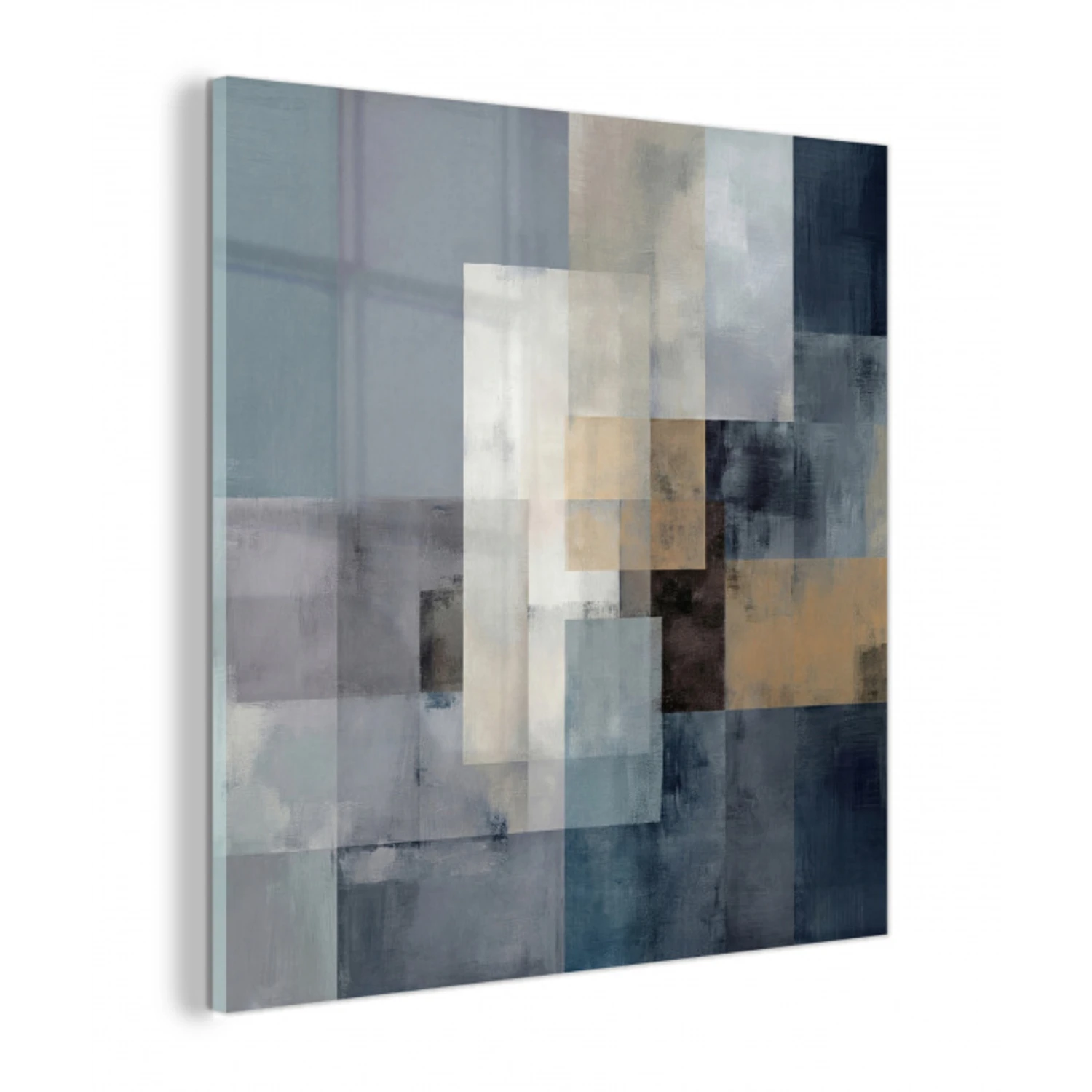Rechthoeken - Abstract - Blauw plexiglas 5mm klein -z3d